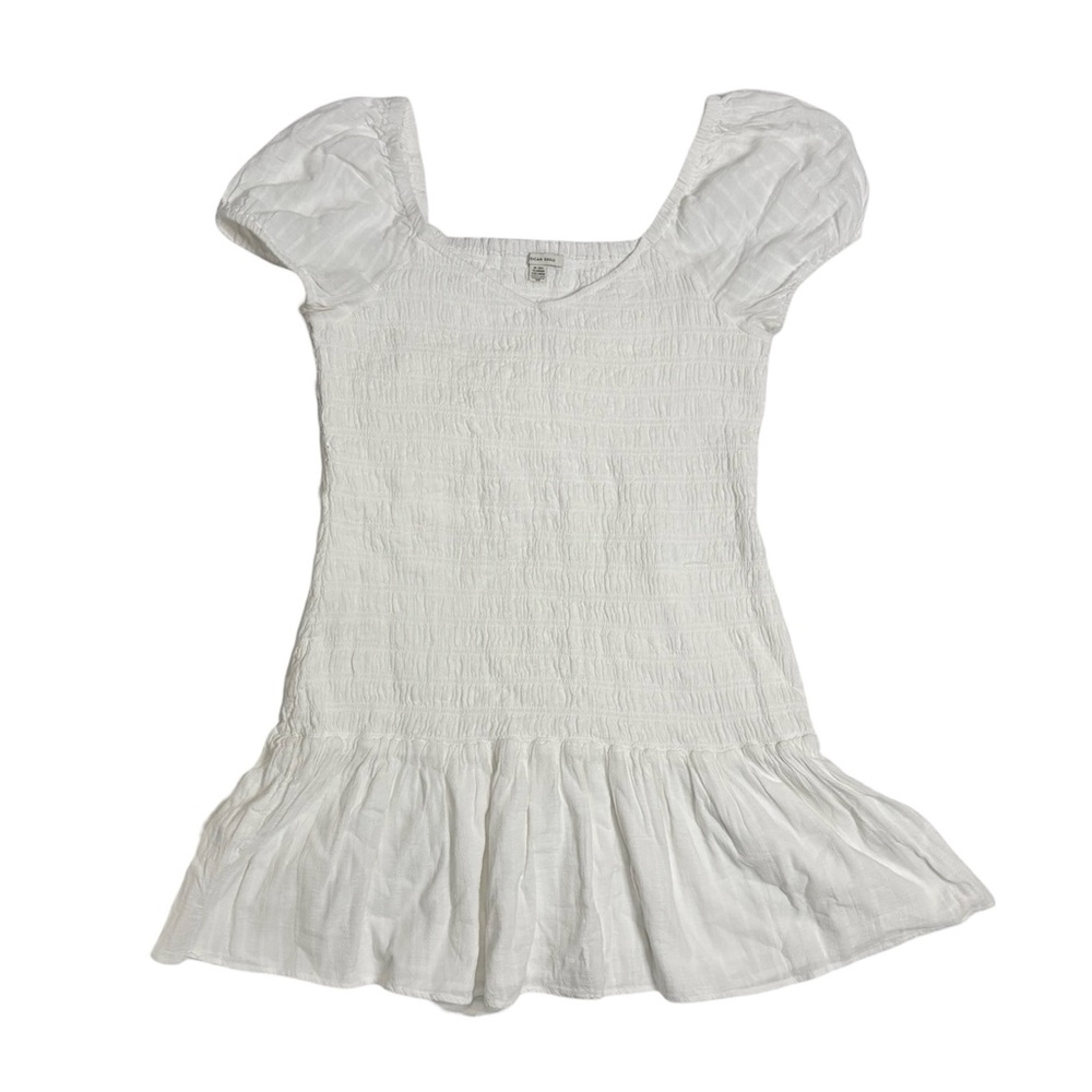 American Eagle dainty puff sleeve white smocked dress